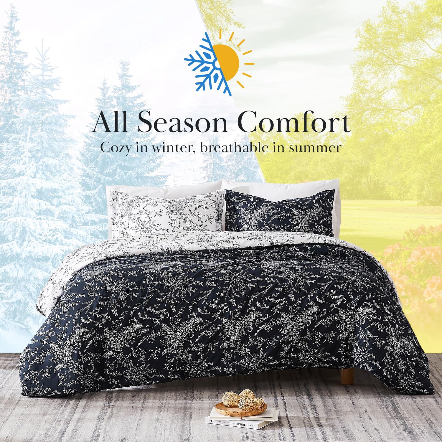 Elegant and Chic Winter Brush Reversible Soft Down Alt 3-Piece Comforter Set by Southshore Fine Linens