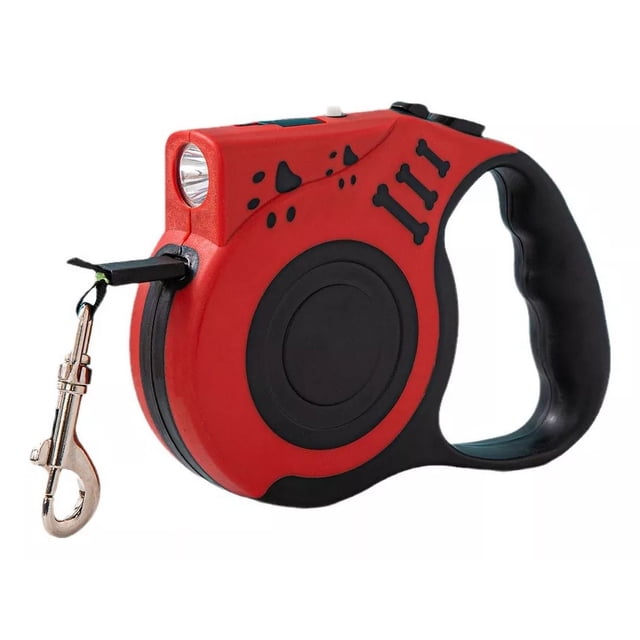 Correa Retractil Perro Mascota 5metros Luz Led Recargable