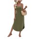 thumbnail image 1 of Vestido de Verano Largo para las Mujeres Vestido de Verano Casual de Color Sólido Cuello Redondo sin Mangas, 1 of 9