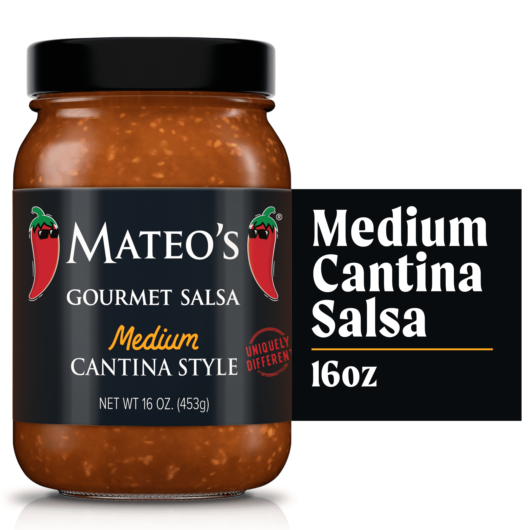 (3 pack) Mateo's Gourmet Medium Cantina Salsa, 16 oz Glass Jar