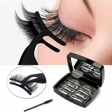 Magnetic Eyelashes, Reusable Silk False Lashes, Ultra Thin Magnet, Light weight & Easy to Wear, Best 3D Reusable Eyelashes with Applicator, 8 pac with