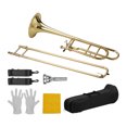 thumbnail image 4 of Yeacher Upgraded Intermediate Bb Flat Tenor Slide Trombone with F Trigger Including Mouthpiece Carry Case Gloves Cleaning Cloth, 4 of 7