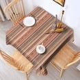 thumbnail image 2 of Brown Geometric Striped Pattern Square Tablecloth,Waterproof Square Table Cover,Wipeable Spillproof Washable Table Cover for Home Kitchen Party Decor 42"X42"(107x107cm), 2 of 6