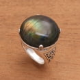 thumbnail image 5 of NOVICA Labradorite domed ring, 'Cosmic Dome', 5 of 8