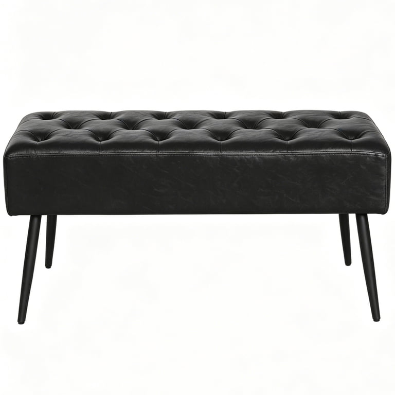 Abble 38 In Upholstered Entryway Bench, Black photo 1