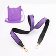 thumbnail image 2 of Correa de hombro de lona bicolor negro/morado de 1" de ancho y cuero Togo hecha a mano y personalizada para Evelyne, accesorios para bolsos, 2 of 5