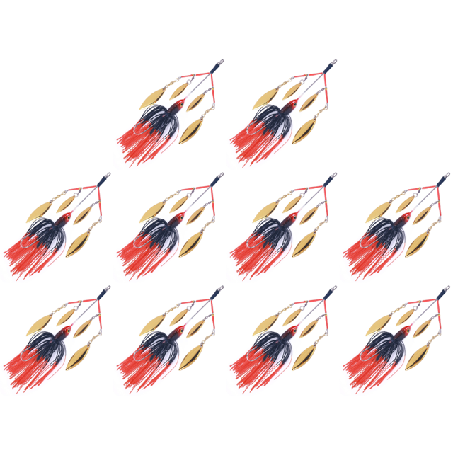 Cebo Giratorio Artificial 13 Cm Con Lentejuelas para Lubina (oscuro) Rojo Y Azul