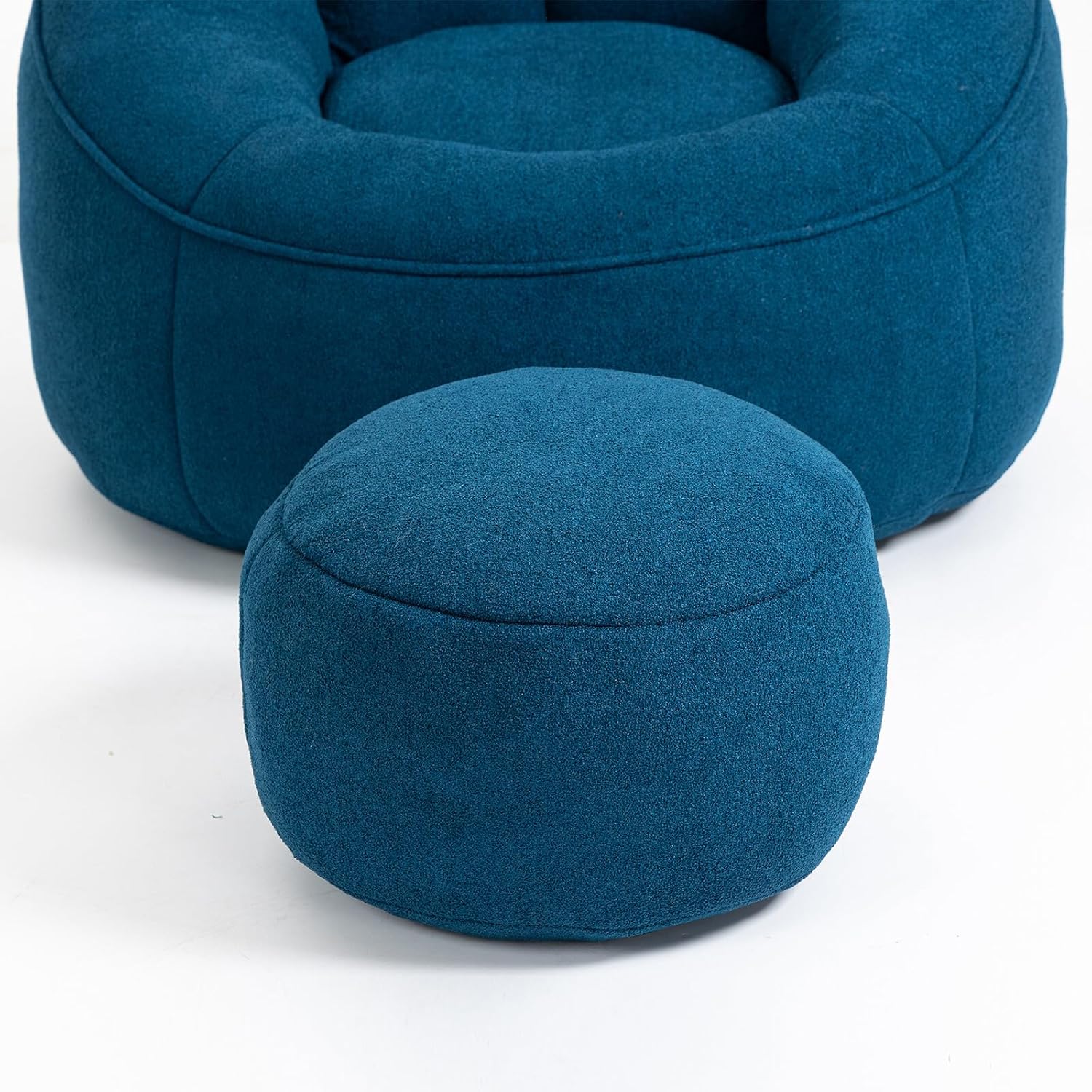 Armrest Bean Bag Chairs with Filler Comfy Bean Bag Chair for Adults and Kids Soft Microfiber Velvet Floor Sofa for Living Room Bedroom No Assembly Required Bag with Footrest