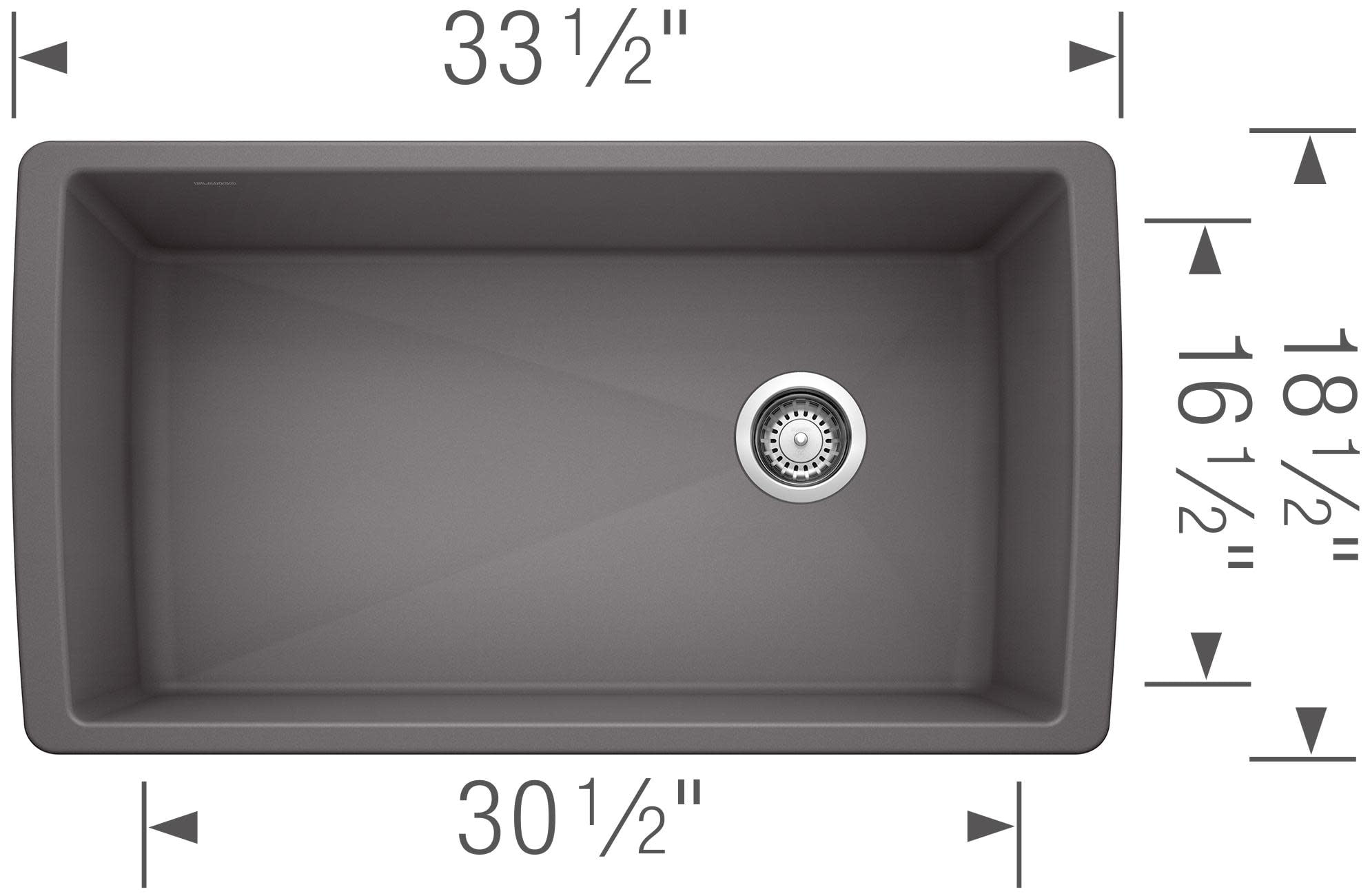 Blanco 443108: Diamond Super Single Bowl Sink - Volcano Gray