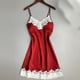 thumbnail image 1 of Camisón corto de satén para mujer, lencería con almohadillas para el pecho, 1 of 4