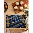 thumbnail image 2 of Abstract Art Placemats Set of 6 Retro Blue Gold Marble Texture Heat Insulation Washable Place Mats, Rustic Non-Slip Table Mats for Dining Table Party Kitchen Decor,13x19 Inch, 2 of 4