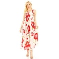 thumbnail image 5 of Sakkas Iyabo Women's Sleeveless Casual Summer Floral Print Dress Maxi Long Stretch - W-Red - One Size, 5 of 5