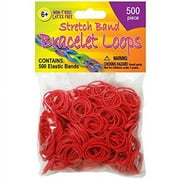Stretch Band Bracelet Loops 500/Pkg-Red, Pk 6, Pepperell