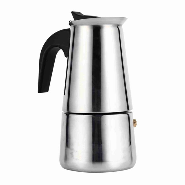 Cafetera moka de acero inoxidable para uso doméstico o de oficina (300 ml)