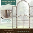 thumbnail image 6 of Outsunny 7' Metal Garden Arbor, Garden Arch with Gate, Fleur De Lis Motif, Latching Doors, Planter Shelves, Brown, 6 of 9