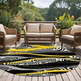 thumbnail image 4 of Round Rug 5Ft Washable Non-Slip, Yellow Black Stripes Circle Area Rugs for Living Room Bedroom, Modern Grey Ombre Abstract Striped Indoor Floor Mats Carpet Runner for Home Decor Aesthetic, 4 of 8