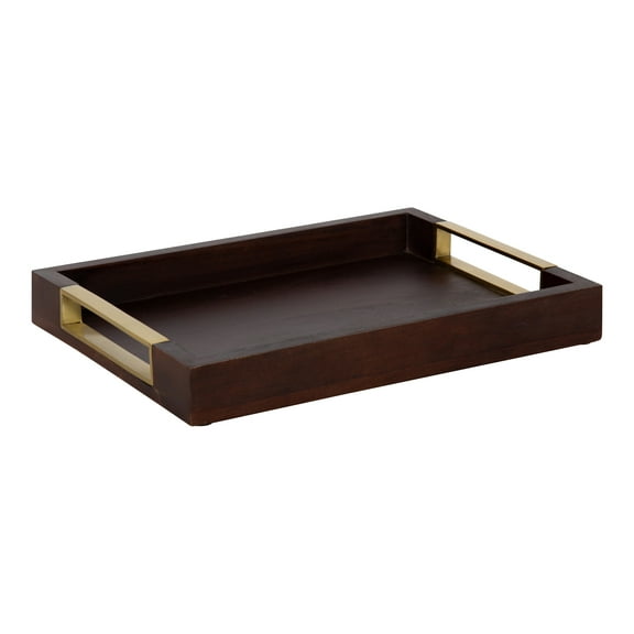 Kate and Laurel Heller Decorative Wood Tray, Brown 12x16