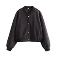 thumbnail image 5 of Womens Cropped Jacket Button Down Long Sleeve Winter Casual Coats Outerwear Women Autumn Winter Cropped, 5 of 5