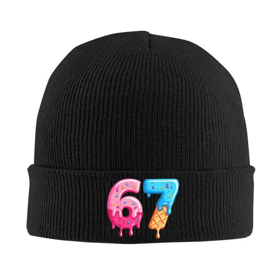 67meme Unisex Beanie for Men and Women Knit Hat Winter Beanies