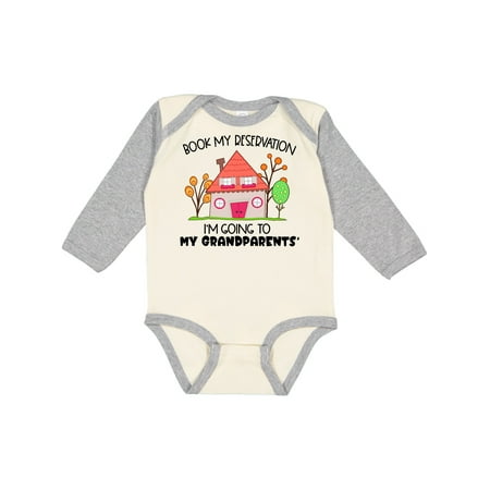 

Inktastic Book my Reservation! I m Going To My Grandparents - House Gift Baby Boy or Baby Girl Long Sleeve Bodysuit