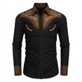 thumbnail image 1 of Camisa de manga larga con botones para hombre, estilo étnico tribal occidental, informal, para deportes al aire libre, para calle,, 1 of 6