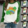 thumbnail image 5 of St. Patrick's Day Shirts for Women Crew Neck Casual Long Sleeve Patchwork Funny Printed Pullover Tops Sweatshirts(Blue,L), 5 of 5