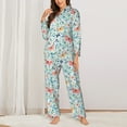 thumbnail image 2 of Kdxio Butterflies Women's Pajama Sets Long Sleeve Button Down Sleepwear Nightwear Soft Pjs Lounge Sets-Medium, 2 of 7