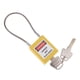 thumbnail image 2 of Candado de seguridad con cerradura de cable con punto principal, llave y etiqueta, alta seguridad. Amarillo, 2 of 9