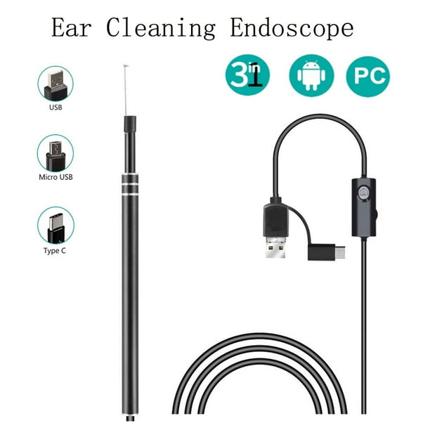 Kit d'outils d'élimination de cérumen d'oreille avec caméra Intelligent  Nettoyage de l'oreille Ear Pick Smart Visual Otoscope Cuillère à oreille