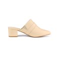 thumbnail image 3 of BLISSFUL STEP Women's Shoes Buckle Strap Pointed Toe Chunky Heel PU Vamp Mule Shoes Beige 6, 3 of 8