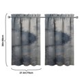 thumbnail image 4 of Vintage Blue Color Block Tier Kitchen Curtains for Bathroom Living Rod Pocket Window Drapes 28"x39" 2 Panels Window Treatment Tiers, 4 of 4
