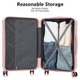 thumbnail image 6 of PAPROOS 3 Piece Luggage Set, ABS Carry-on Luggage Set with Spinner Wheels and TSA Lock, Lightweight Hardside Luggage, 20/24/28 Inch Rolling Suitcase Set for Travel Business Trip, Pink, 6 of 13