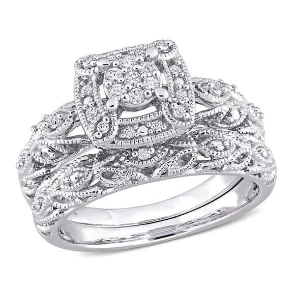 Everly Women's 1/5 CT TW Diamond Sterling Silver Bridal Set