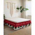 thumbnail image 2 of Christmas Tree Bed Skirt Winter Snowflae Red Bed Skirts King Size 16 Inch Drop, Wrap Around Dust Ruffle&nbsp;Bedskirt with Adjustable Elastic Belt for Queen Size Beds, 2 of 7