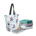 thumbnail image 2 of FORMRS Womens Canvas Tote Bag with Zipper Inner Pocket Shoulder Handbag, Blue Ice Hockey, 2 of 7