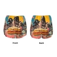 thumbnail image 3 of Gukieu Psychedelic Band Hotdog Art Print Women's Sports Shorts with Drawstring Elastic Waistband for Running, Yoga, Fitness-Large, 3 of 7