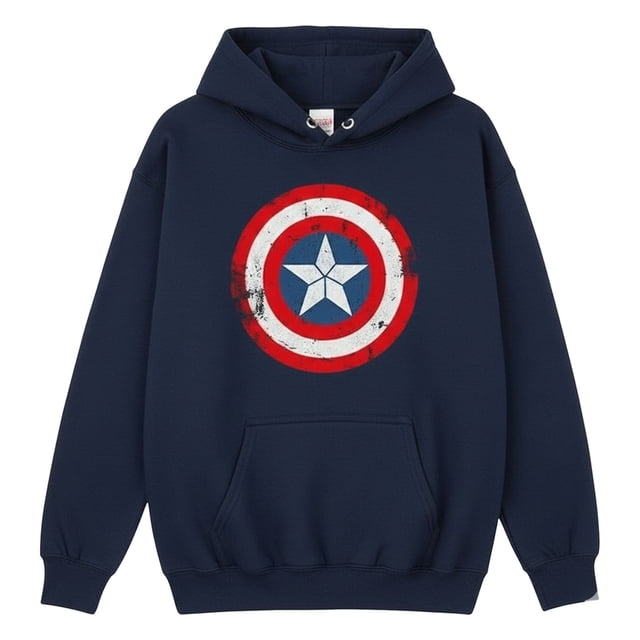 Captain America Civil Boys Distressed Shield Hoodie