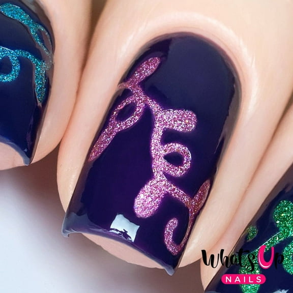 Whats Up Nails Christmas Lights Vinyl Stencils for Christmas Nail Art Design