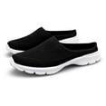 thumbnail image 2 of Linfrsh Women's Slip-on Sneakers Wide Width Comfort Walking Shoes Casual Flats Black,8, 2 of 7