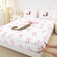 thumbnail image 4 of Erosebridal Dreamy Princess Bowknots Queen Sheet Sets,Cheetah Pattern Monogrammed J Bed Set For Girly 4 Pieces, 4 of 6