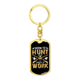 thumbnail image 4 of Born To Hunt Stainless Steel or 18k Gold Premium Swivel Dog Tag Keychain, 4 of 10