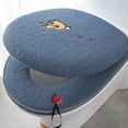thumbnail image 3 of Injueey Elegante funda para asiento de inodoro, fácil de limpiar e instalar, cómoda y cálida funda para inodoro para invierno Juegos de accesorios de baño rojo, 3 of 6