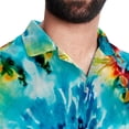 thumbnail image 5 of tie dye26 Men's Casual Spread Collar Hawaiian Short Sleeve Button Down Summer Beach Tops, 5 of 6