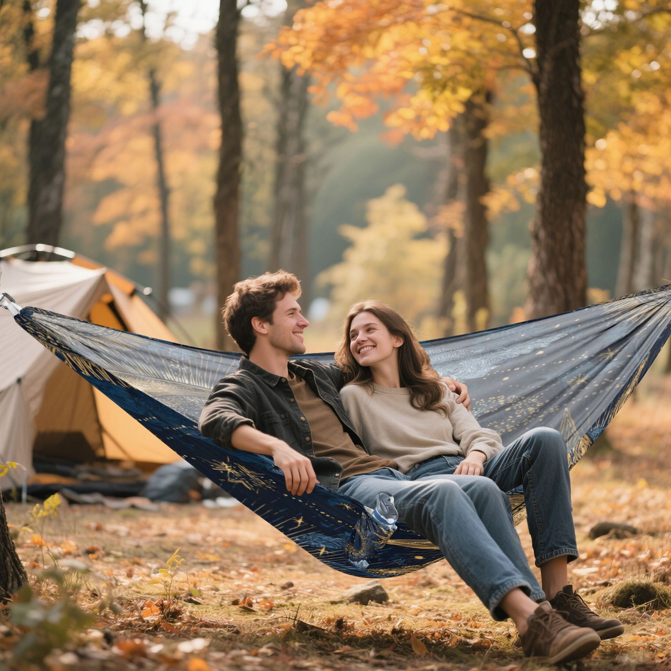 Hammock Camping Hammock Nylon Portable Hammock Travel Camping Hammock Golden Sun