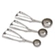 thumbnail image 1 of Zhuge Juego de cucharas para helado, 3 piezas de acero inoxidable, incluye gatillos para cucharas de helado de tamaño grande, mediano y pequeño, cuchara para melón (cuchara para galletas), 1 of 4