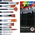 Acrylic Paint Set with 12 Art Brushes, 24 Colors (2 oz/Bottle) Acrylic