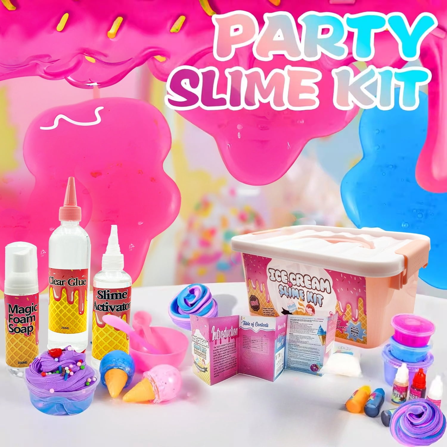 INTIGE Ice Cream Series/lollipop Series Clay Toys, Slime Making Kit, Suitable for Various Themed Party Games