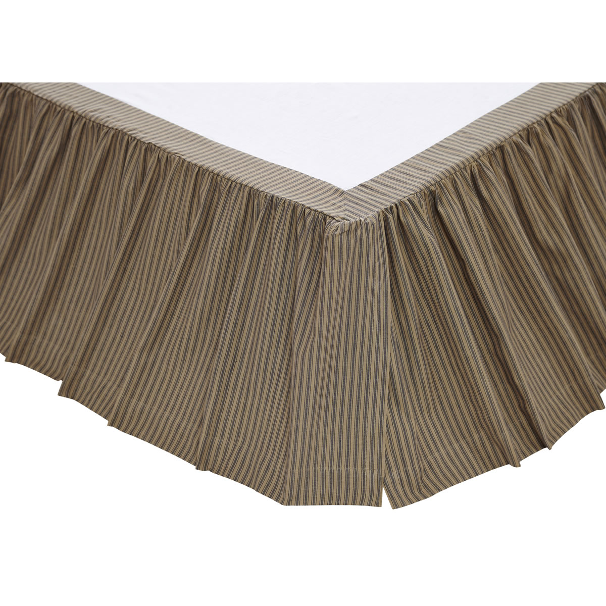 Collections Etc Elastic Bed Wrap Ruffle Bed Skirt, Queen/King, Brown