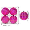 thumbnail image 2 of Christmas Ball Ornaments 4 Pcs - 4 inch Extra Large Shatterproof Christmas Balls, Striped Decorations Indoor, Novel Holiday Party Hanging Ornaments for Xmas Tree, Wreath, Vines, Pink, 2 of 9