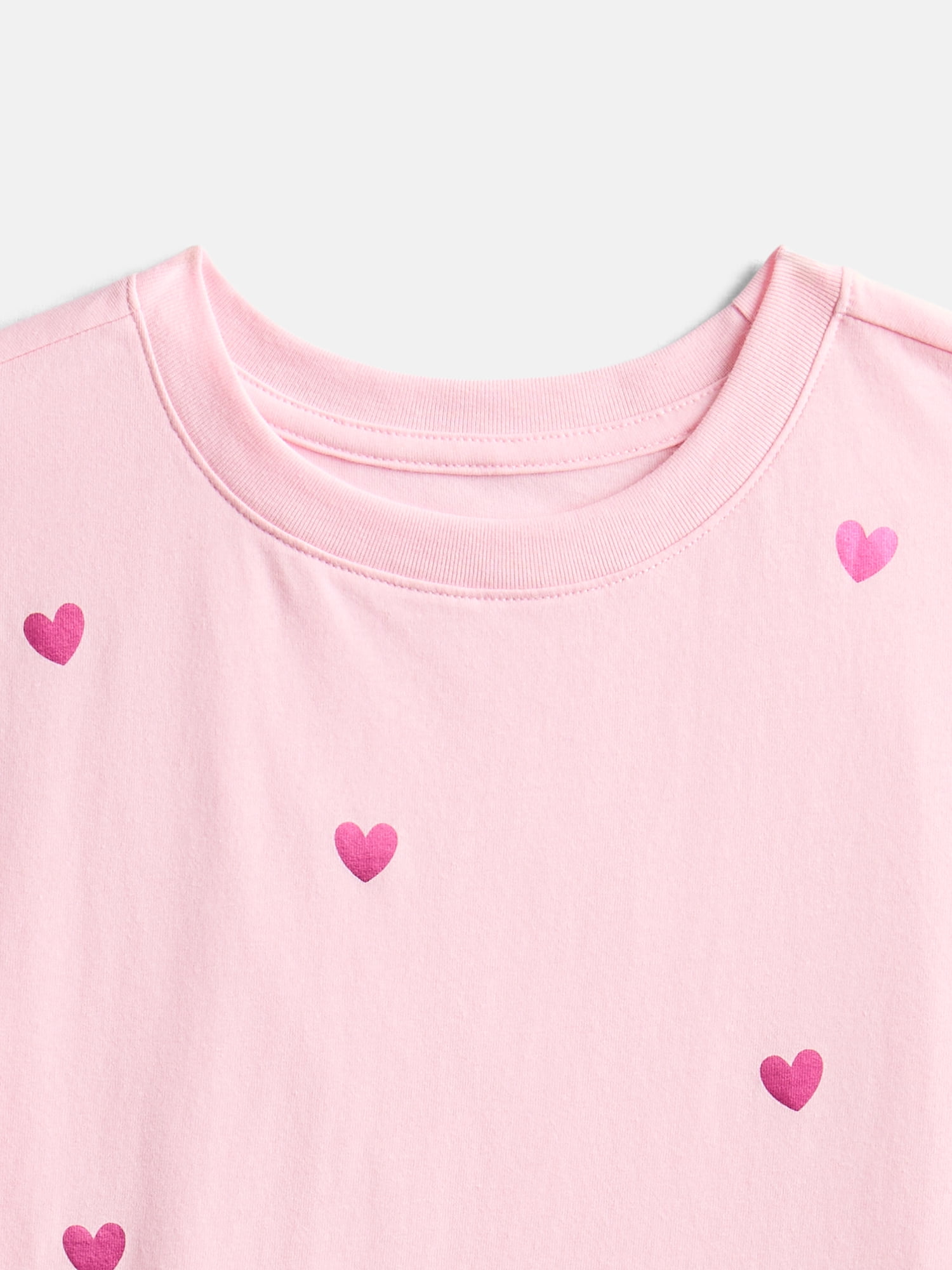 Wonder Nation Girls' Graphic Print Tee with Short Sleeves, Sizes 4-18 & Plus